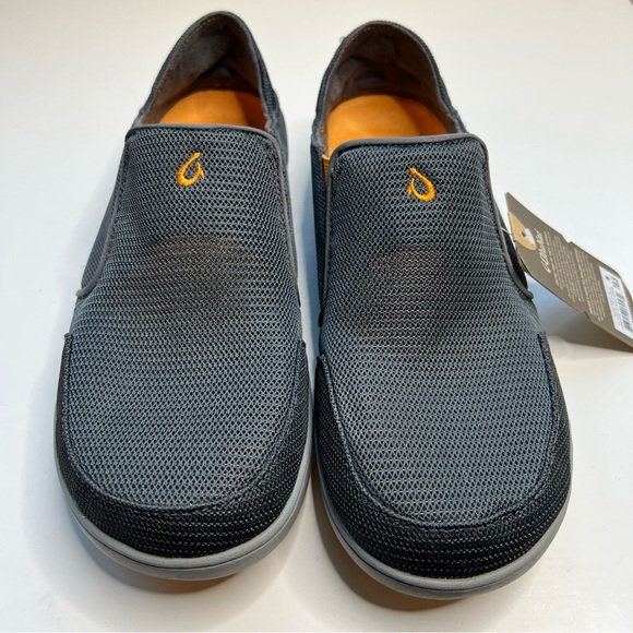 OluKai Nohea Mesh Comfort Shoes Mens 10.5 Gray Slip On Drop In Heel New - Picture 2 of 14